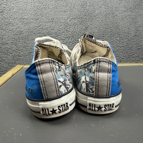 Converse Chuck Taylor All Star Low Top Shoes Blue Grey Print Size 8 Women - Picture 5 of 8
